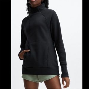 🌞 Fabletics Black Zaylee Funnel Mock Neck Tunic Sweatshirt